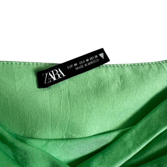 Zara Satin Effect Cowl Neck Crop Top with Corset Boning M - Picture 4 of 8